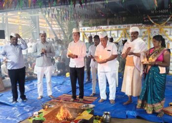 लोकमंगल शुगरचा गळीत हंगाम 2025-26 चे बॉयलर अग्नी प्रदीपन संपन्न