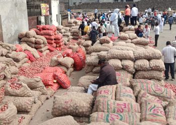 कांद्याचे भाव पडल्याने  शेतकऱ्यांनी व्यक्त केला संताप..!
