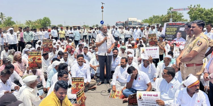 राजू शेट्टी यांच्या शक्तीपीठ महामार्गाला माढ्यात तीव्र विरोध ; “एक इंचही जमीन देणार नाही”चा निर्धार