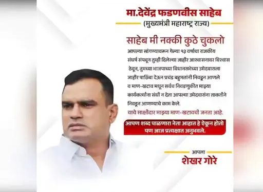 उमेदवारी नाकारल्याने मंत्री जयकुमार गोरेंचे बंधू नाराज, थेट देवेंद्र फडणवीसांना पत्र
