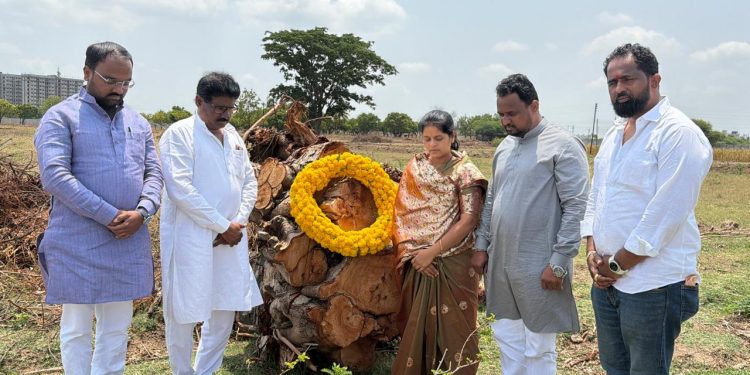 पर्यावरण दिनी अवैध तोड झालेल्या ११८ झाडांना श्रद्धांजली