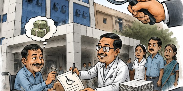 सोलापूर सिव्हिल हॉस्पिटलमध्ये बनावट दिव्यांग प्रमाणपत्राद्वारे शासनाची फसवणूक; कर्मचाऱ्यावर गुन्हा