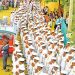 शेगावीच्या राणाचे उळेगावात आगमन ; पालखीवर फुलांचा वर्षाव, रांगोळीच्या पायघड्या.
